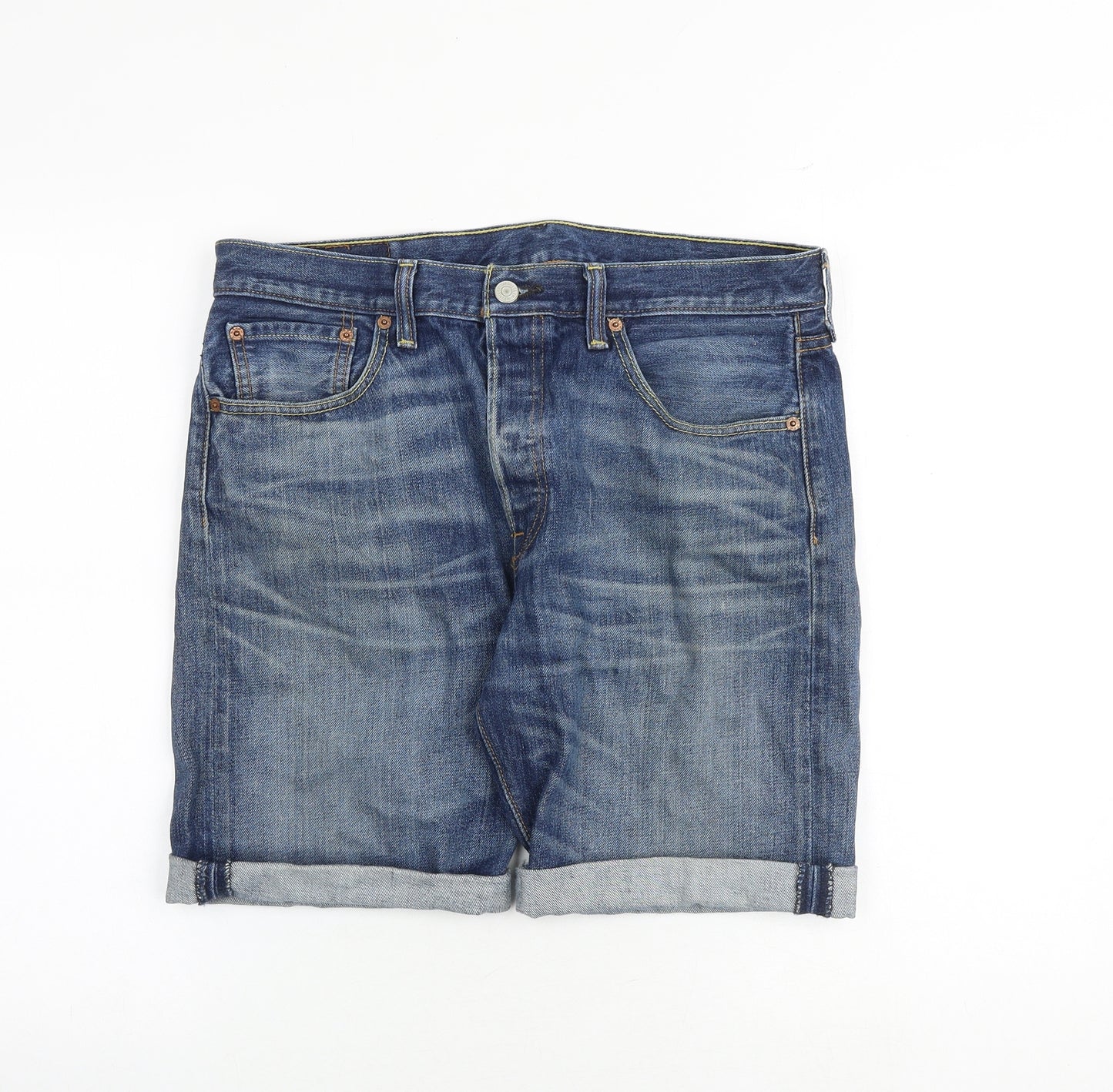 Levi's Mens Blue Cotton Chino Shorts Size 32 in Regular Button