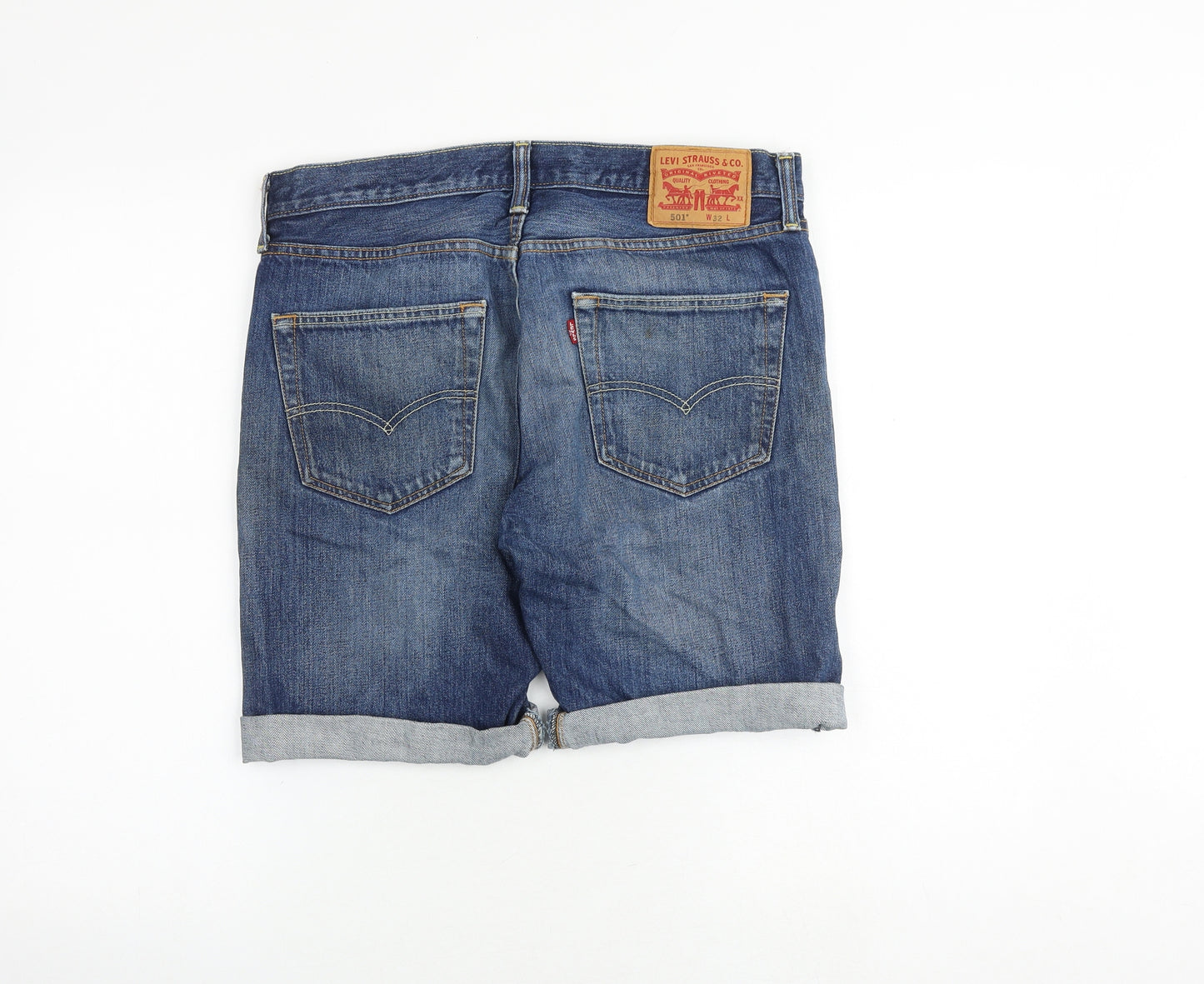 Levi's Mens Blue Cotton Chino Shorts Size 32 in Regular Button