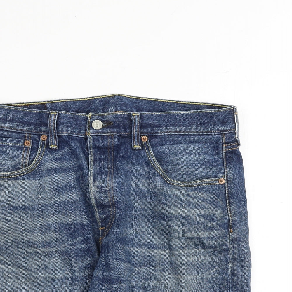 Levi's Mens Blue Cotton Chino Shorts Size 32 in Regular Button