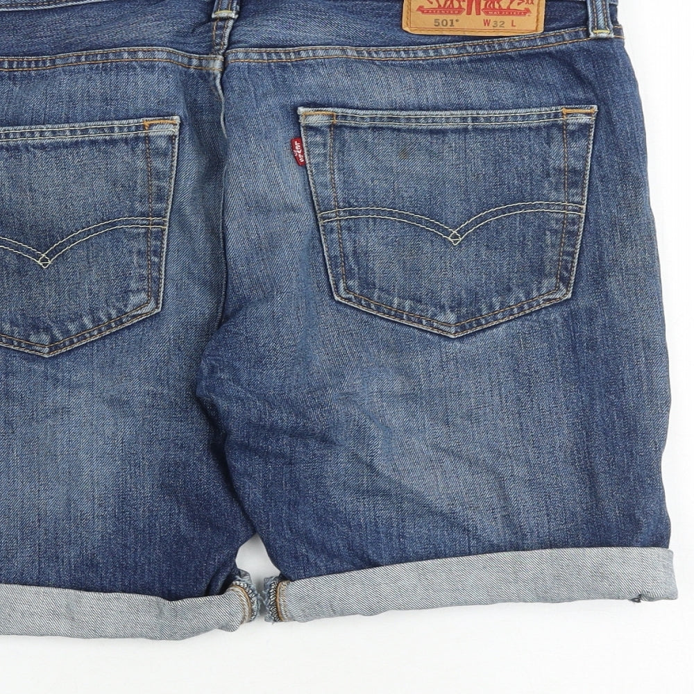 Levi's Mens Blue Cotton Chino Shorts Size 32 in Regular Button