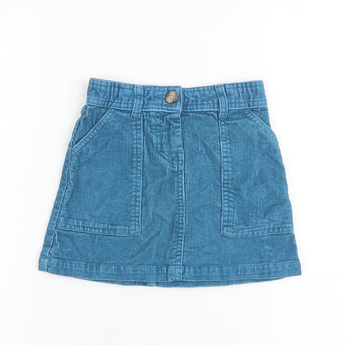 John Lewis Girls Blue 100% Cotton A-Line Skirt Size 5 Years Regular Zip
