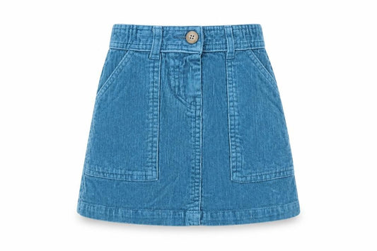 John Lewis Girls Blue 100% Cotton A-Line Skirt Size 5 Years Regular Zip