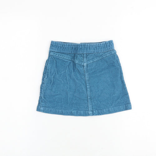 John Lewis Girls Blue 100% Cotton A-Line Skirt Size 5 Years Regular Zip