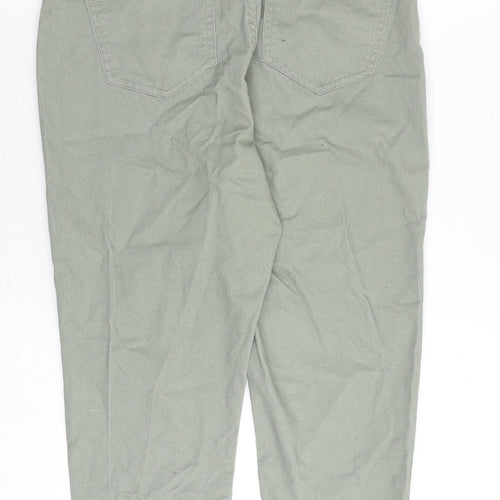 INTUITION Womens Green Cotton Cropped Jeans Size 14 Regular