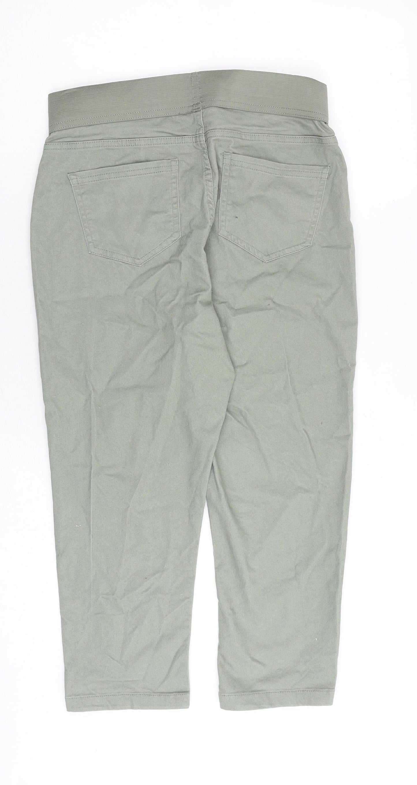 INTUITION Womens Green Cotton Cropped Jeans Size 14 Regular