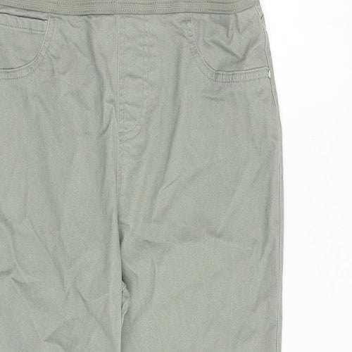 INTUITION Womens Green Cotton Cropped Jeans Size 14 Regular