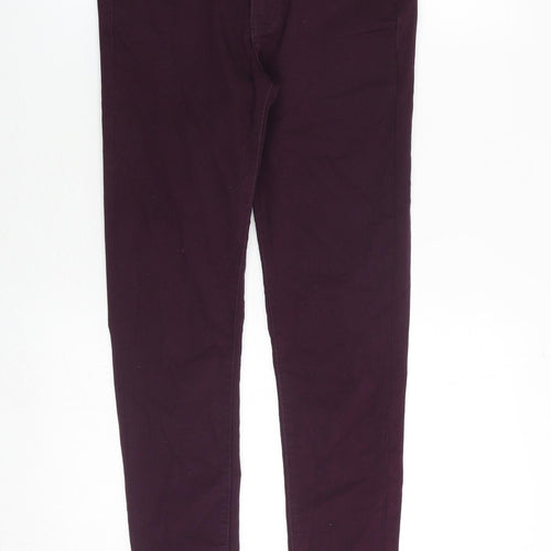 Waredenim Womens Purple Cotton Skinny Jeans Size 12 Regular Zip