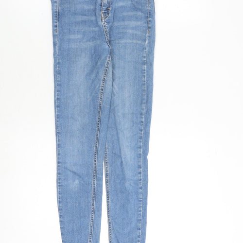 Topshop Womens Blue Cotton Skinny Jeans Size 25 in Regular Zip