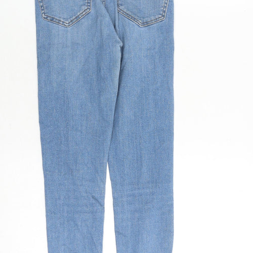 Topshop Womens Blue Cotton Skinny Jeans Size 25 in Regular Zip