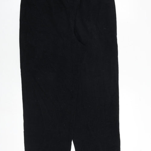 EWM Womens Black Cotton Jogger Trousers Size 12 Regular Tie
