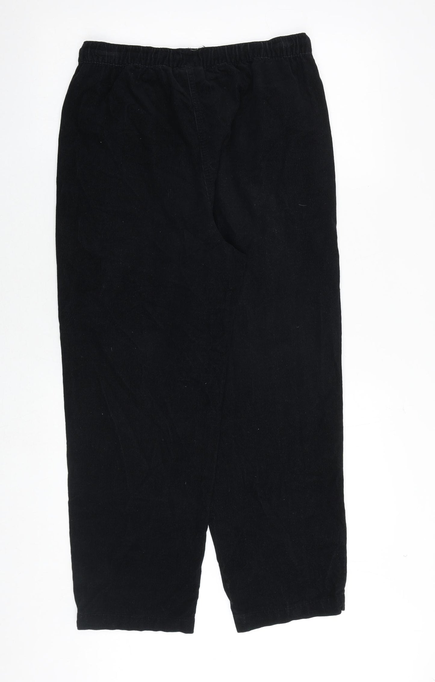 EWM Womens Black Cotton Jogger Trousers Size 12 Regular Tie
