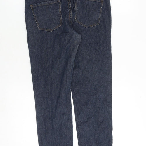YESYES Womens Blue Cotton Tapered Jeans Size 10 Regular Zip