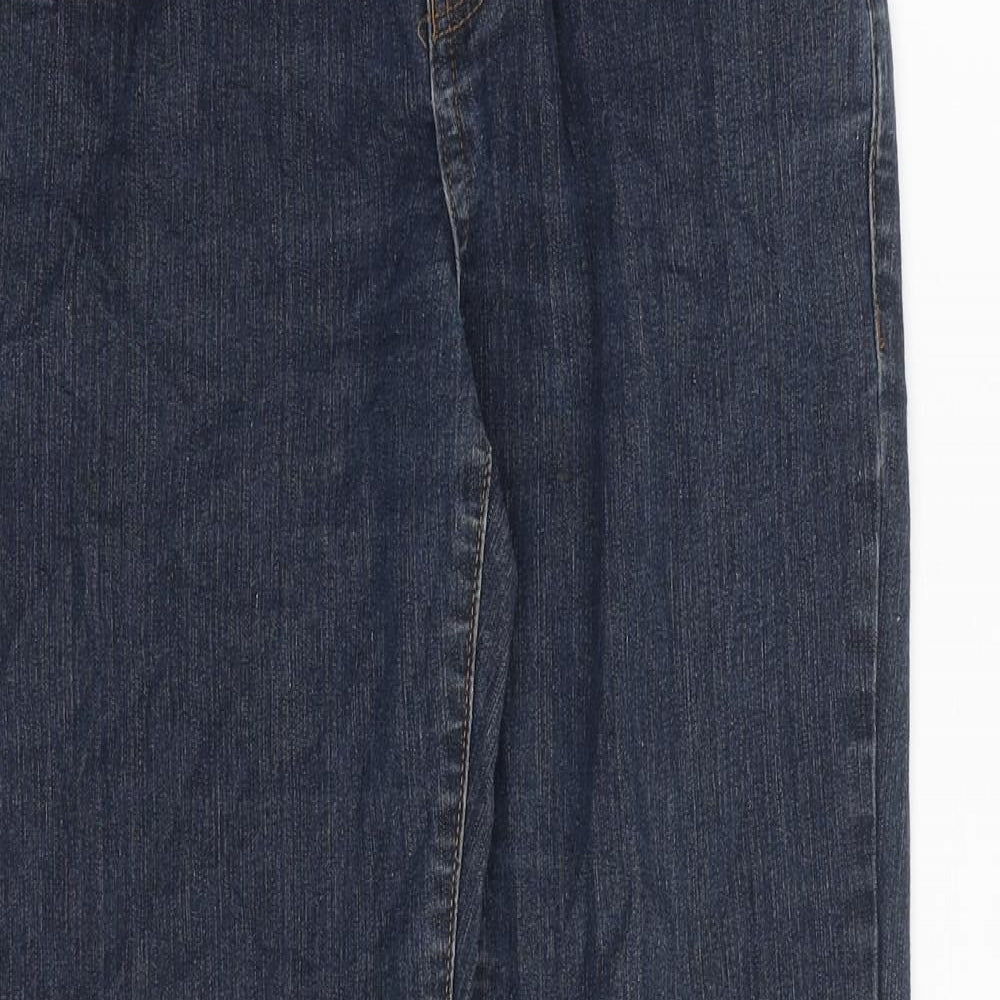YESYES Womens Blue Cotton Tapered Jeans Size 10 Regular Zip