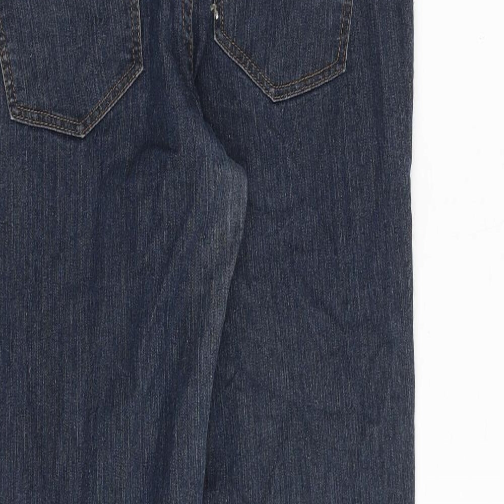 YESYES Womens Blue Cotton Tapered Jeans Size 10 Regular Zip