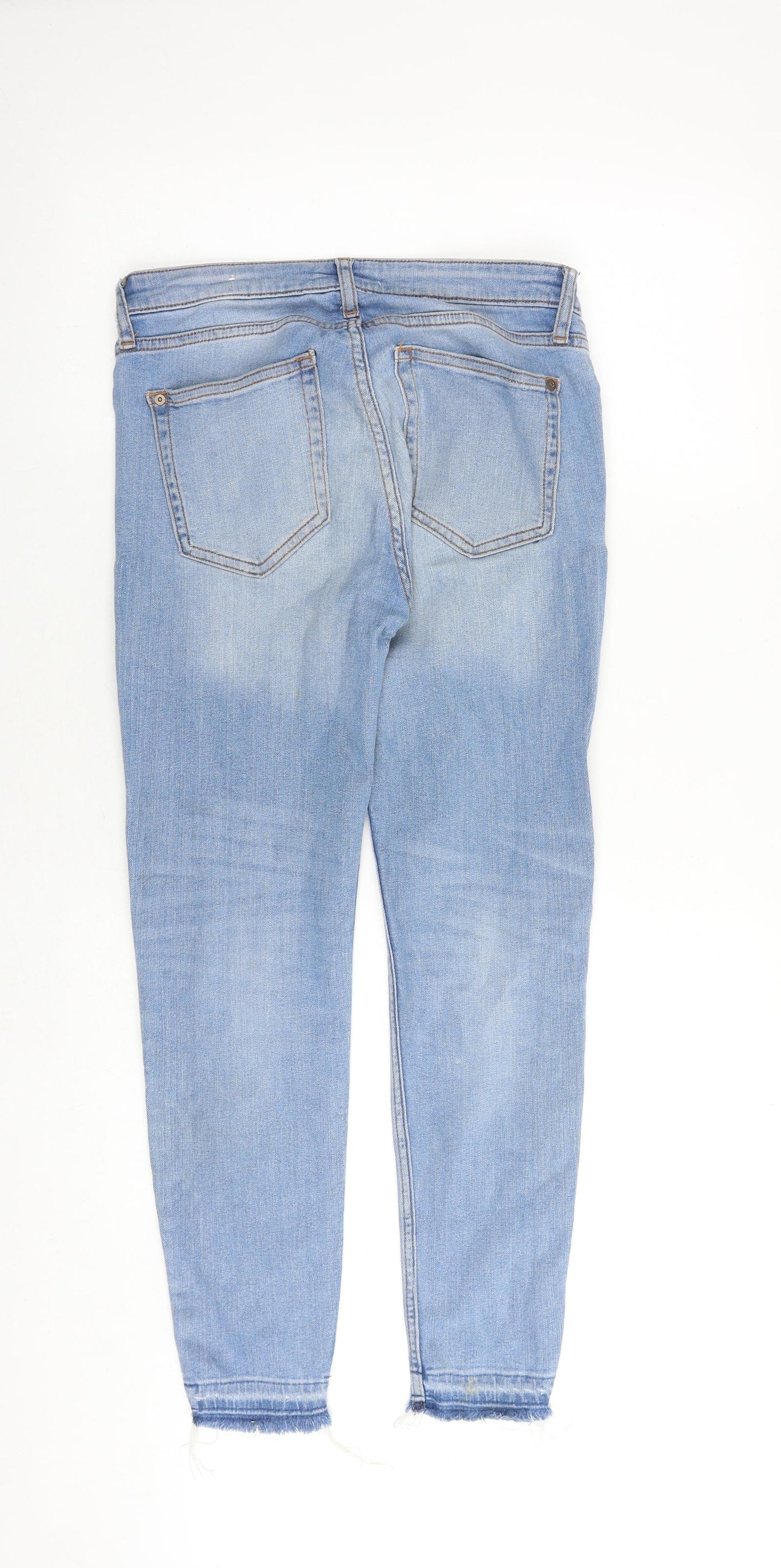 Mango Womens Blue Cotton Skinny Jeans Size 10 Regular Zip