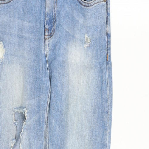 Mango Womens Blue Cotton Skinny Jeans Size 10 Regular Zip