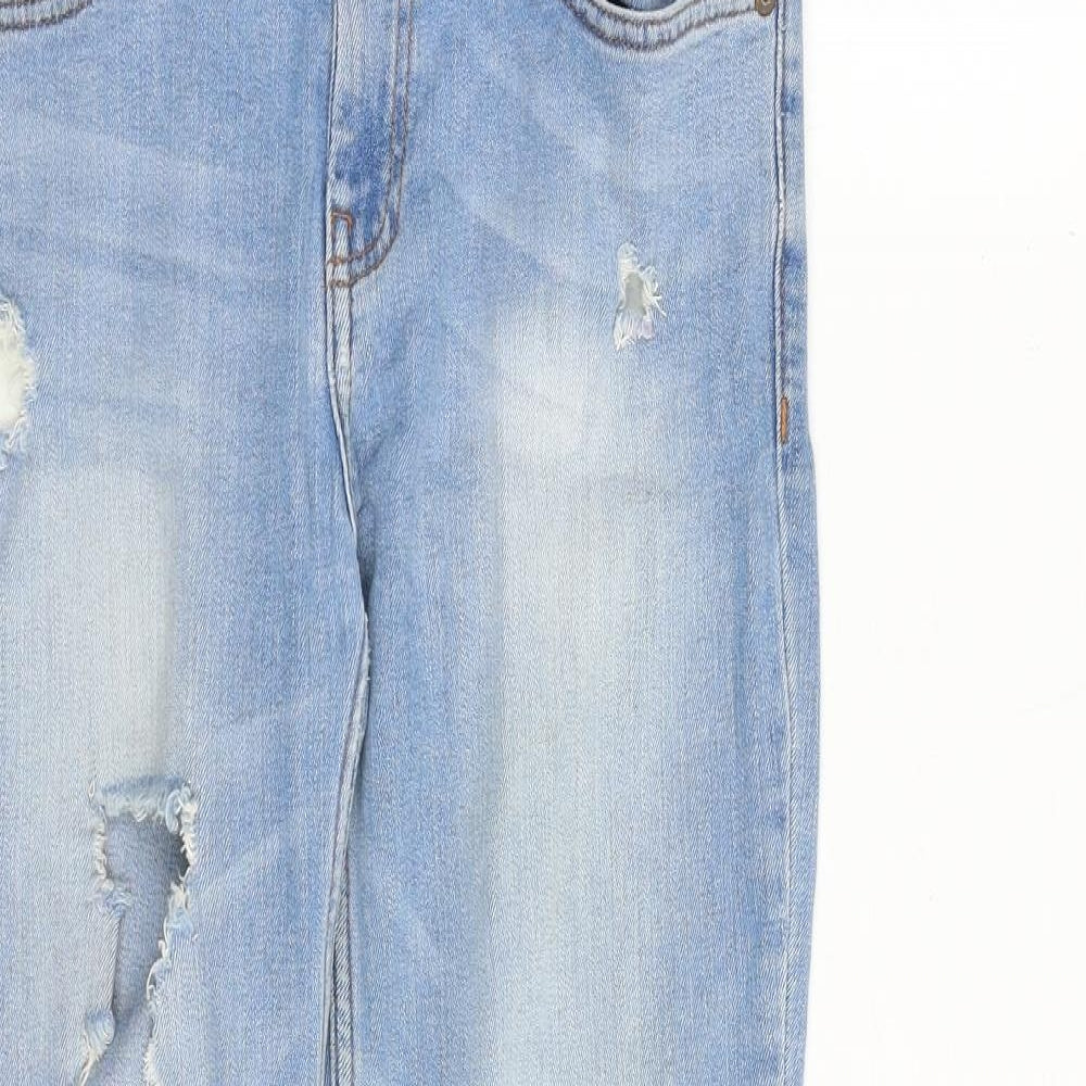Mango Womens Blue Cotton Skinny Jeans Size 10 Regular Zip