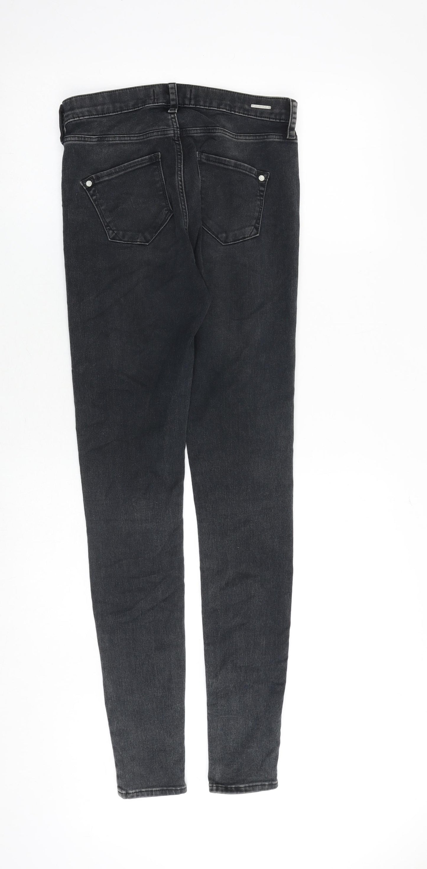 River Island Womens Grey Cotton Skinny Jeans Size 8 Regular Zip
