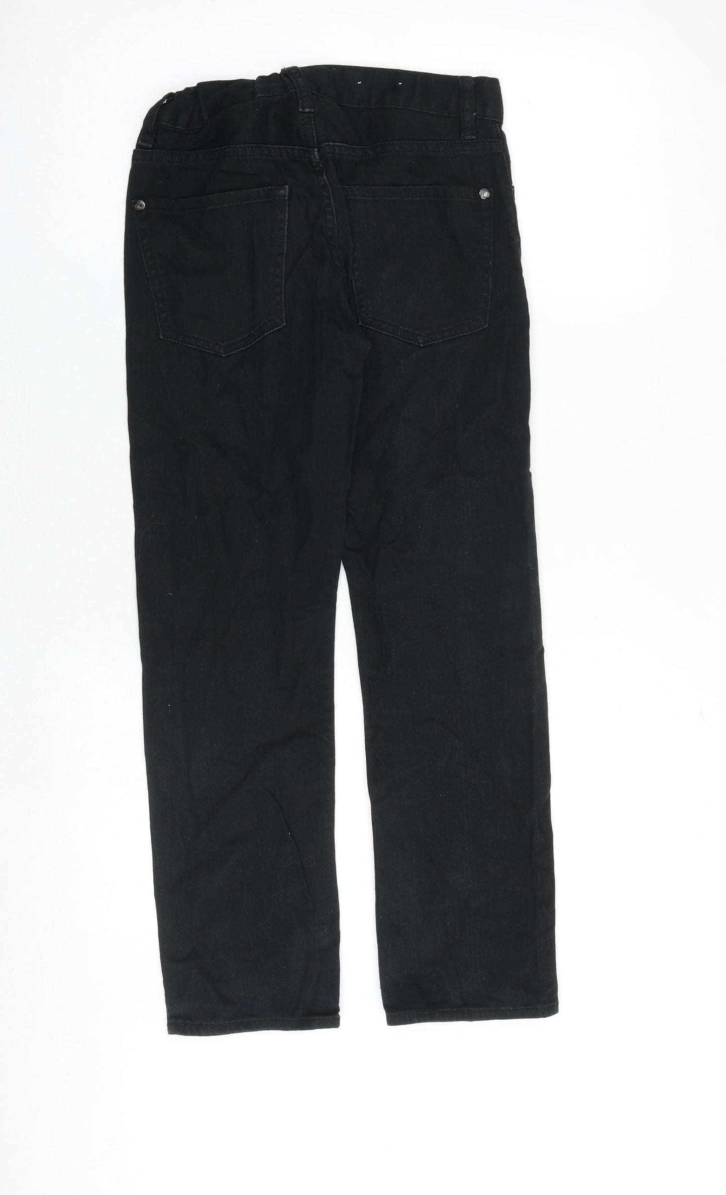 H&M Boys Black Cotton Straight Jeans Size 11 Years Regular Zip