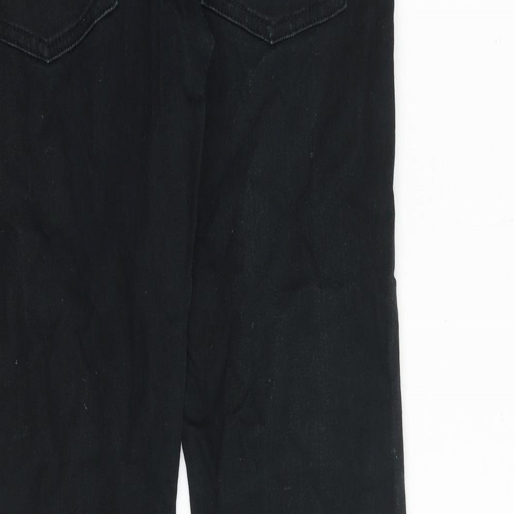H&M Boys Black Cotton Straight Jeans Size 11 Years Regular Zip