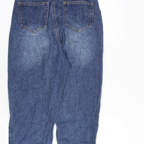 Missguided Womens Blue Cotton Mom Jeans Size 6 Regular Zip - High rise
