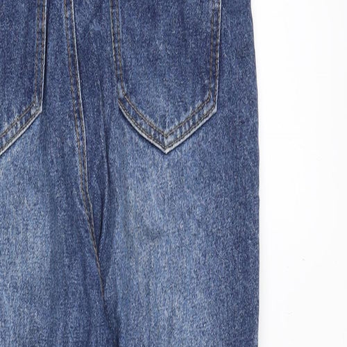 Missguided Womens Blue Cotton Mom Jeans Size 6 Regular Zip - High rise