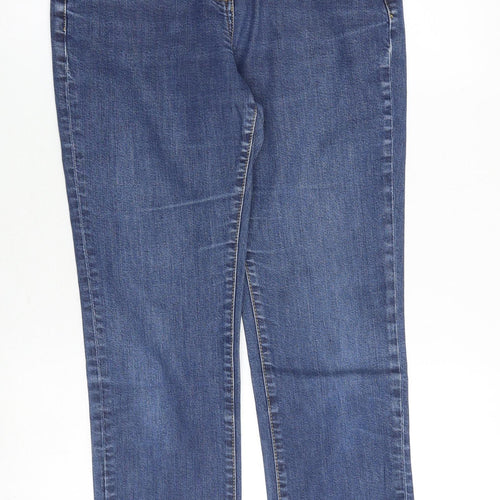 Boden Womens Blue Cotton Straight Jeans Size 10 Regular Zip