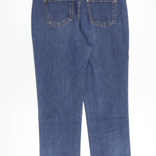 Boden Womens Blue Cotton Straight Jeans Size 10 Regular Zip
