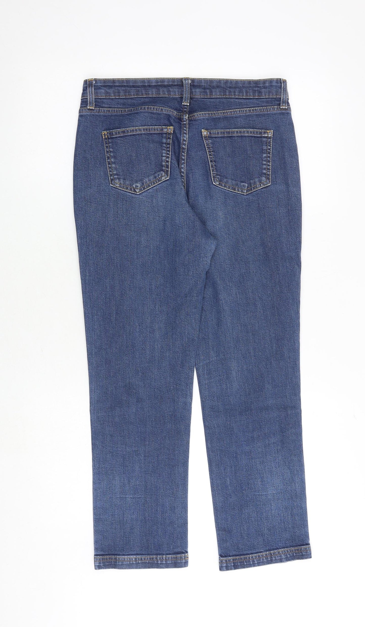 Boden Womens Blue Cotton Straight Jeans Size 10 Regular Zip