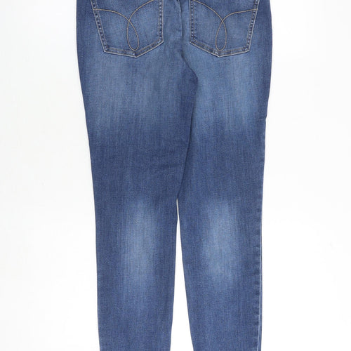 Calvin Klein Womens Blue Cotton Skinny Jeans Size 8 Regular Zip