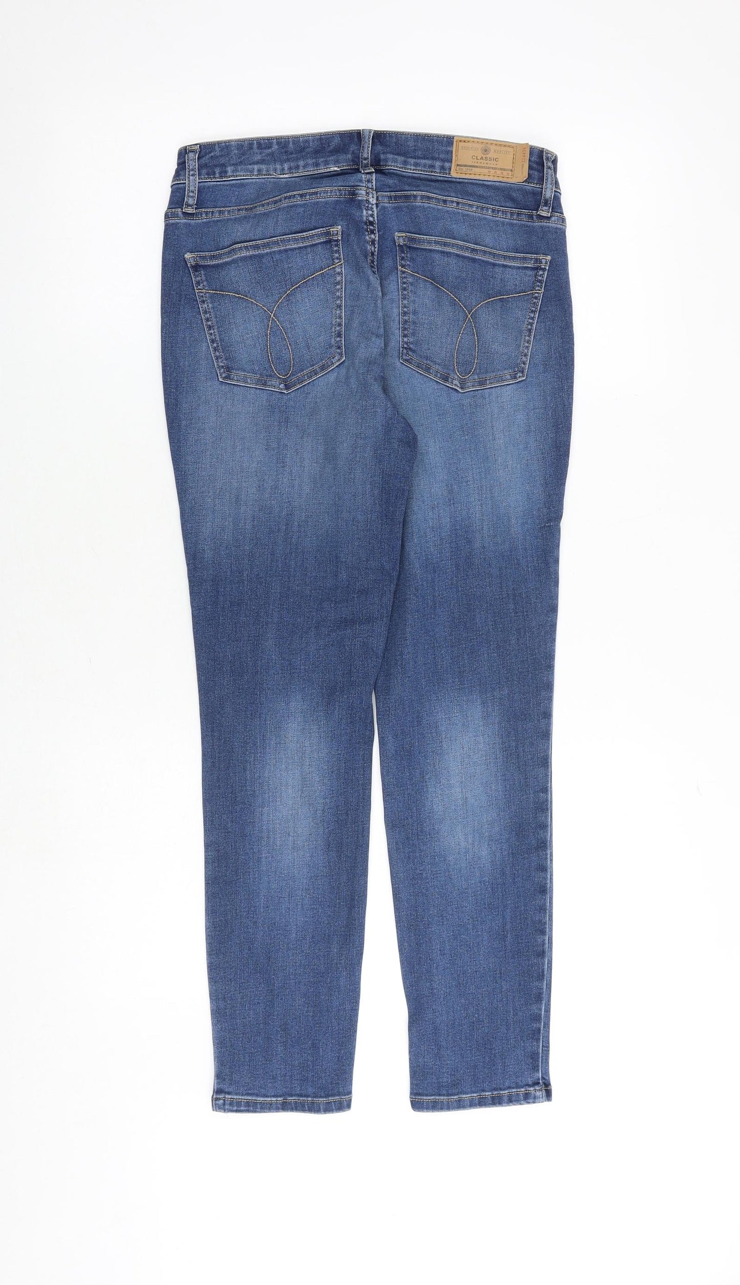Calvin Klein Womens Blue Cotton Skinny Jeans Size 8 Regular Zip