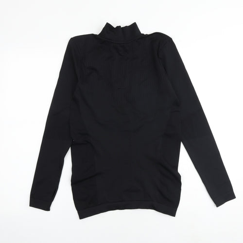 TCA Womens Black Polyester Pullover Casual Size S High Neck Zip