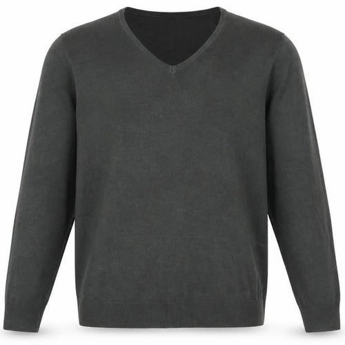 Marks and Spencer Mens Grey V-Neck Acrylic Pullover Jumper Size L Long Sleeve