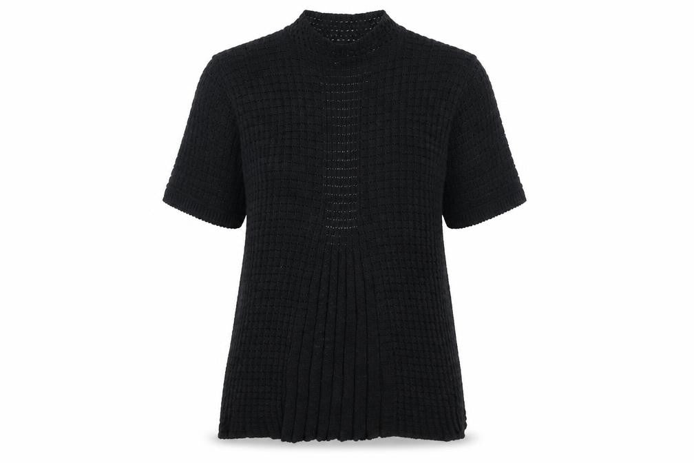 Pure & Natural Womens Black V-Neck Acrylic Pullover Jumper Size M - Size M-L