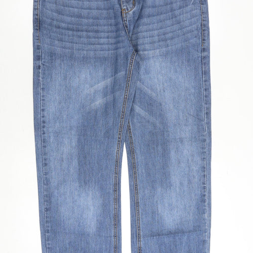 TG Mens Blue Cotton Straight Jeans Size 34 in Regular Zip