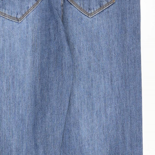 TG Mens Blue Cotton Straight Jeans Size 34 in Regular Zip