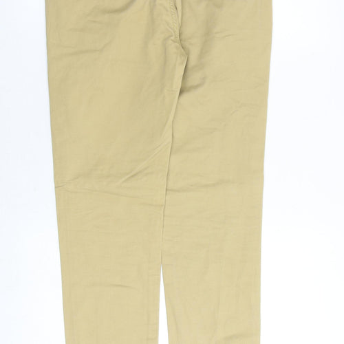 Topman Mens Beige Cotton Chino Trousers Size 28 in Regular Button