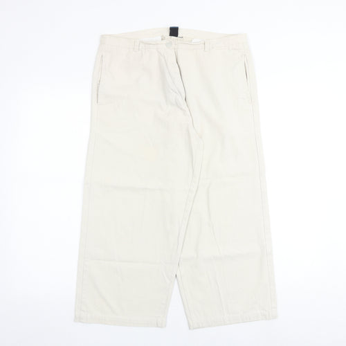 Originals Womens Beige Cotton Trousers Size 14 Regular Zip