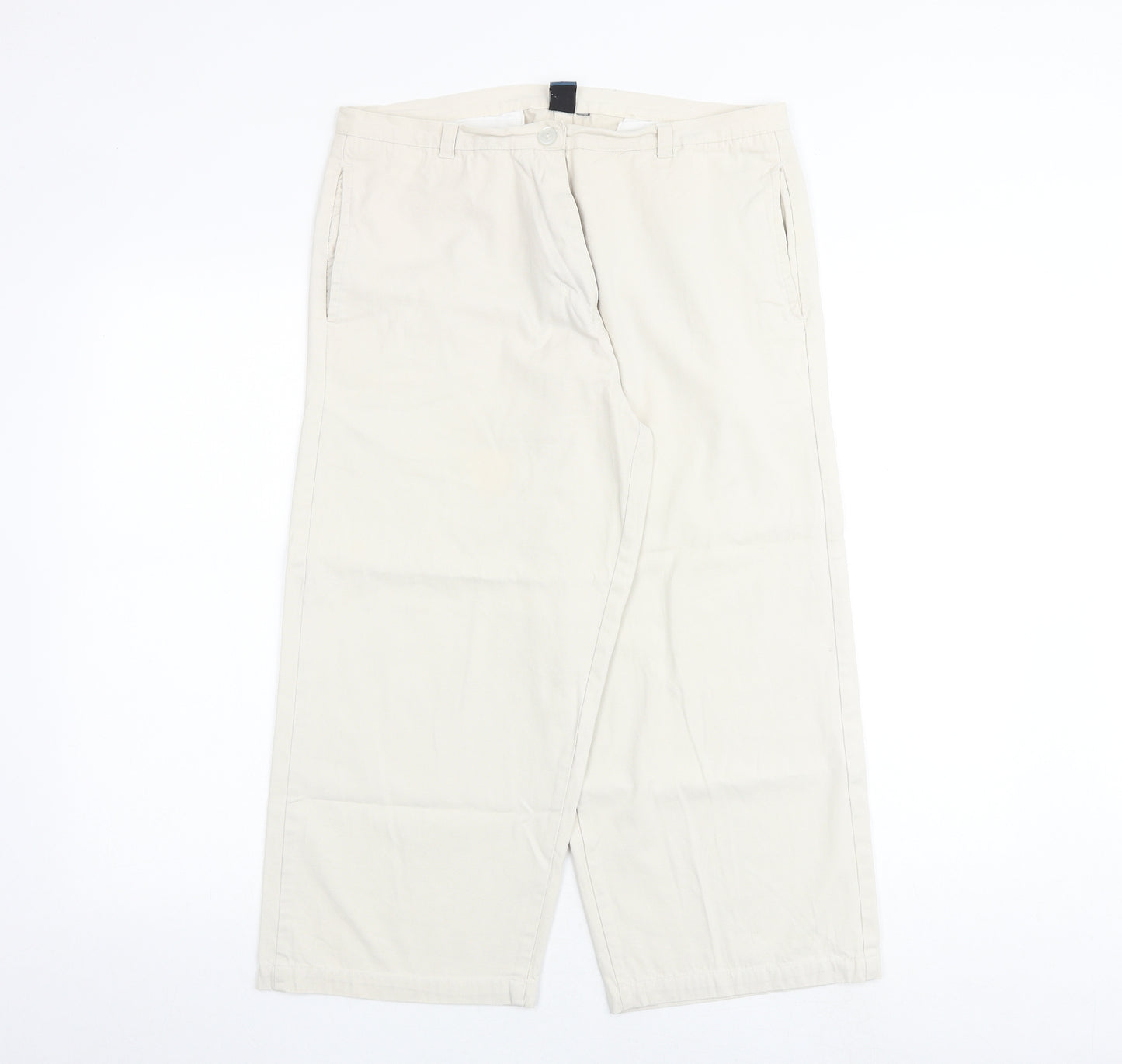 Originals Womens Beige Cotton Trousers Size 14 Regular Zip