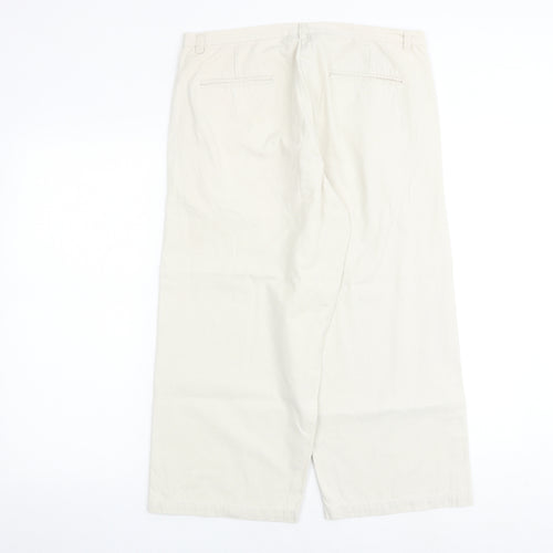 Originals Womens Beige Cotton Trousers Size 14 Regular Zip