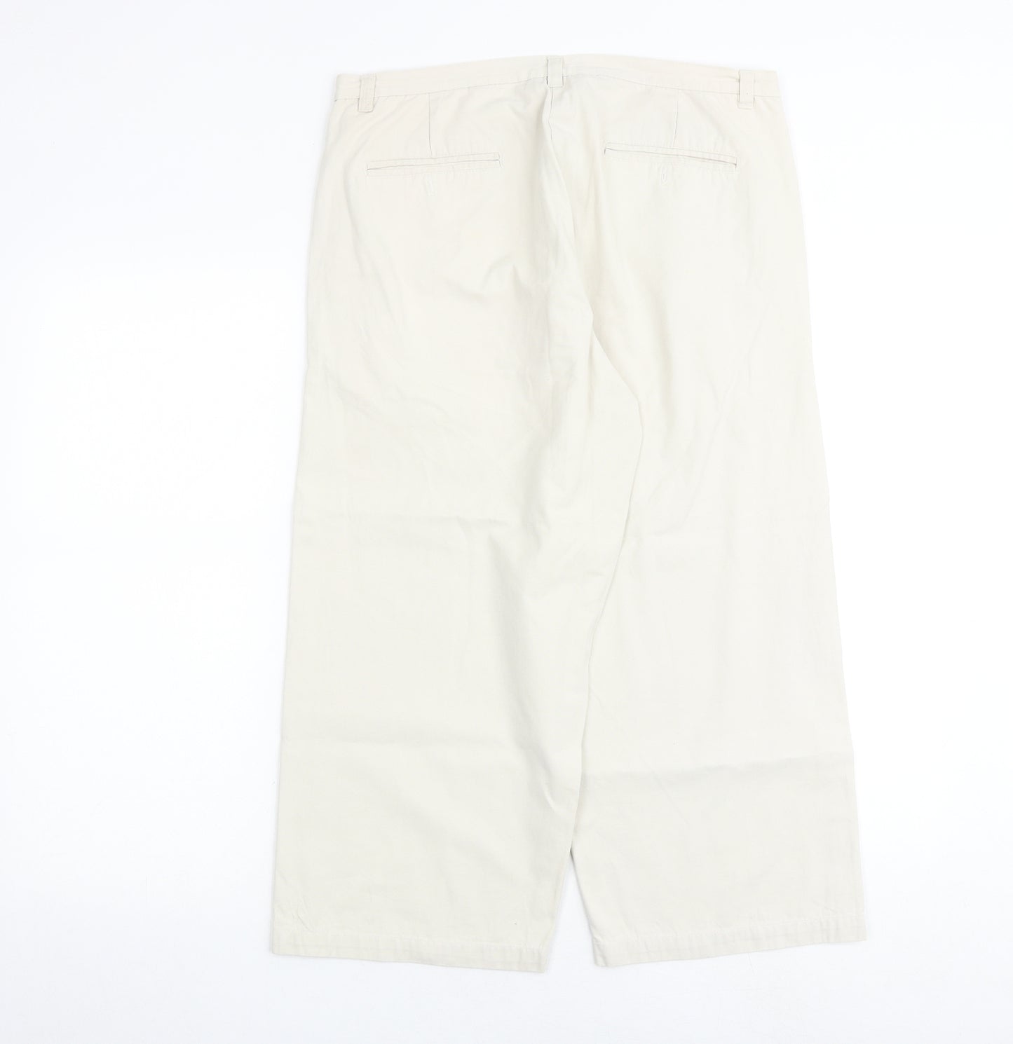 Originals Womens Beige Cotton Trousers Size 14 Regular Zip