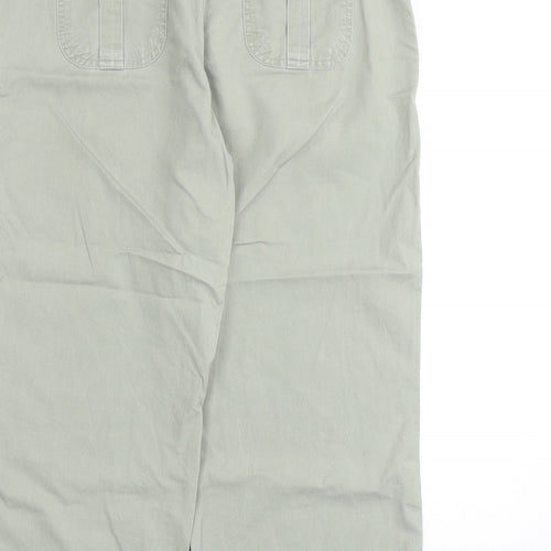 Vintage Canvas Womens Green Cotton Chino Trousers Size 12 Regular Zip