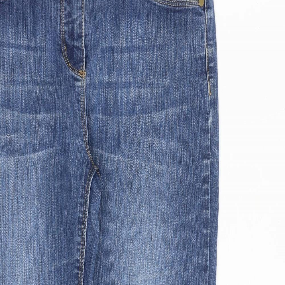 Harrogate Womens Blue Cotton Bootcut Jeans Size 10 Regular Zip