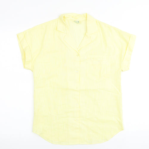 Canada Womens Yellow Polyester Basic Polo Size 10 Collared