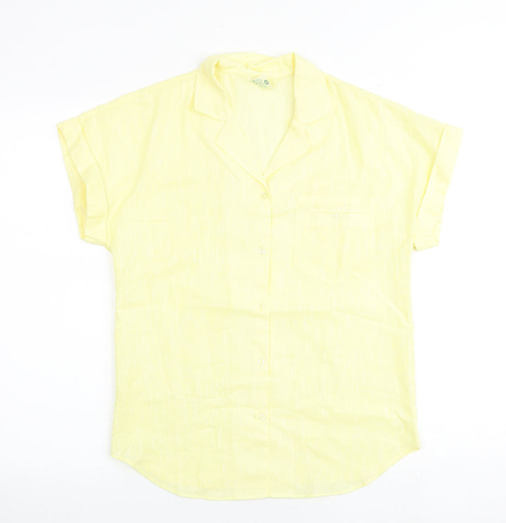 Canada Womens Yellow Polyester Basic Polo Size 10 Collared