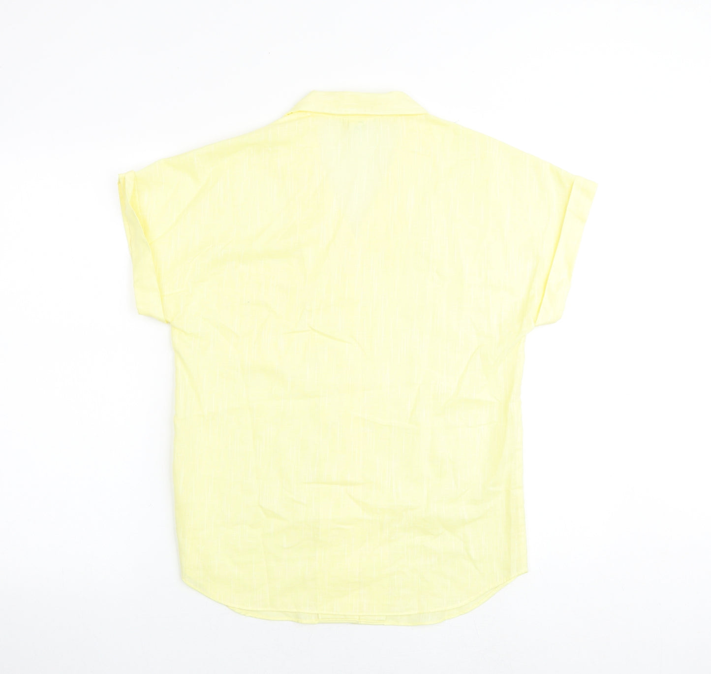 Canada Womens Yellow Polyester Basic Polo Size 10 Collared