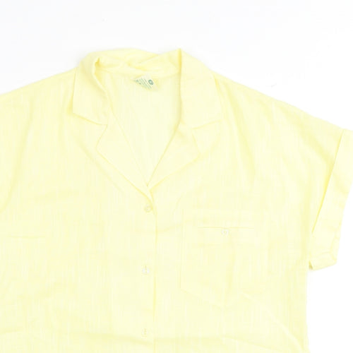 Canada Womens Yellow Polyester Basic Polo Size 10 Collared