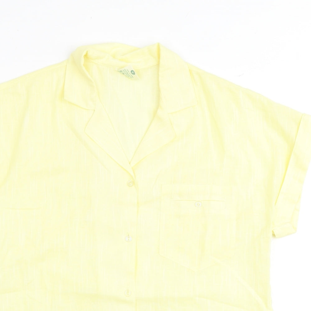 Canada Womens Yellow Polyester Basic Polo Size 10 Collared