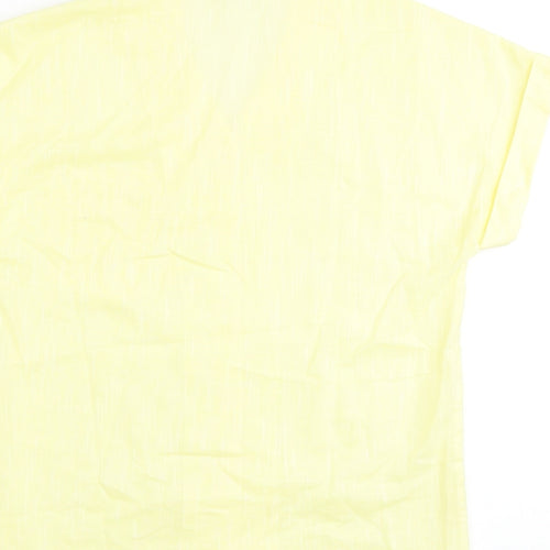 Canada Womens Yellow Polyester Basic Polo Size 10 Collared