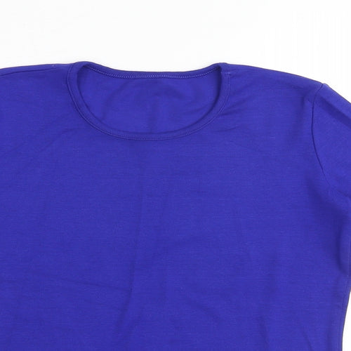Marks and Spencer Womens Black Viscose Basic T-Shirt Size 8 Round Neck